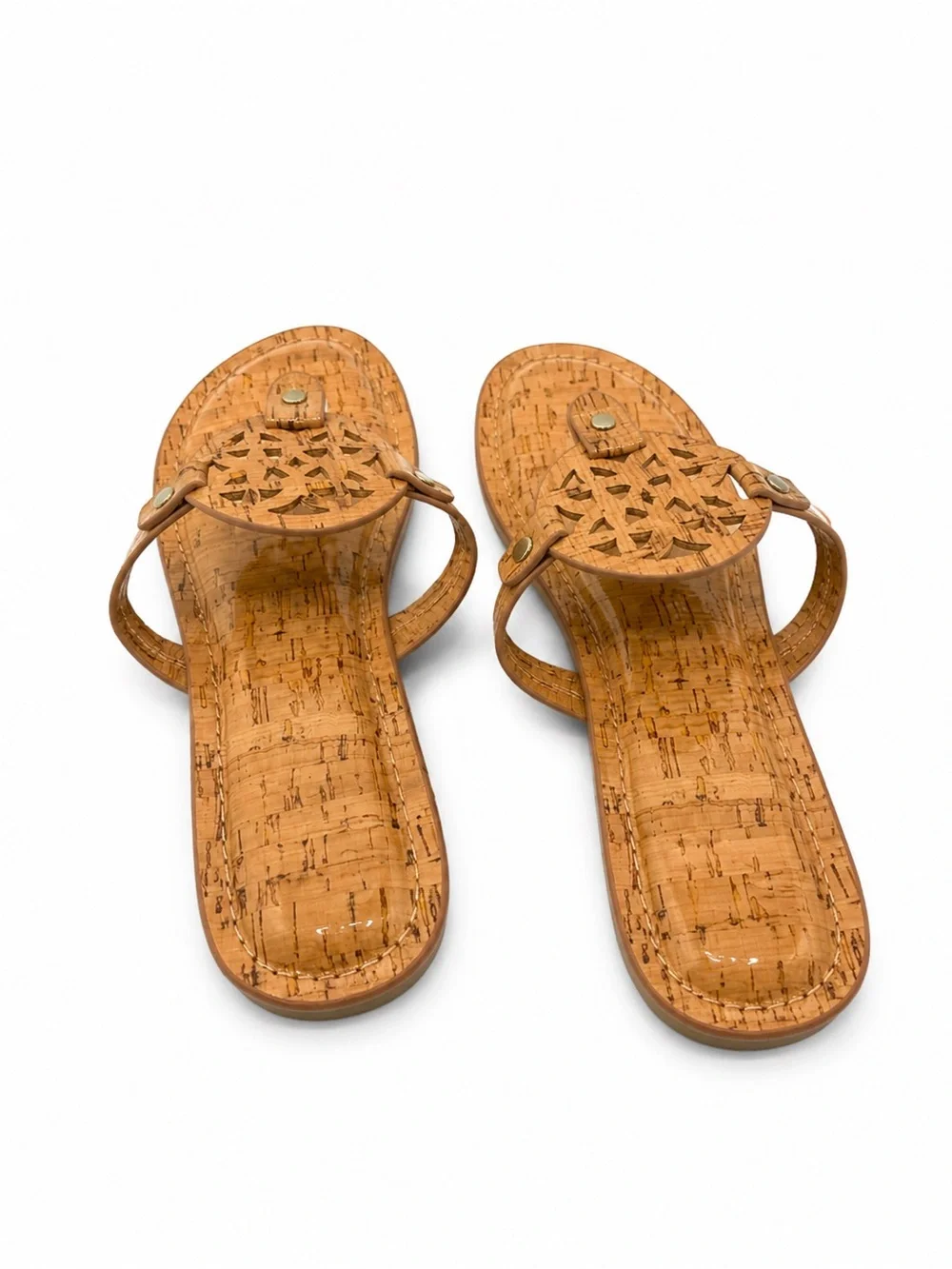 Dolce Vita Cork-Pattern Thong Sandals in Tan size 8 - Picture 4 of 7